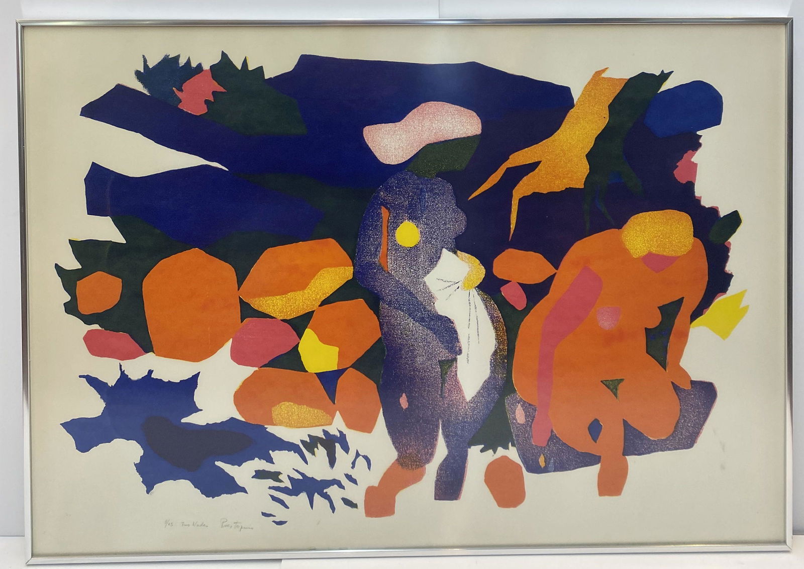 Gregorio Prestopino Modern Lithograph "Two Nudes" 3/25: Signed Gregorio Prestopino (American 1907-1984) Modern Contemporary Lithograph "Two Nudes". Edition 3/25. Shows two nude women.