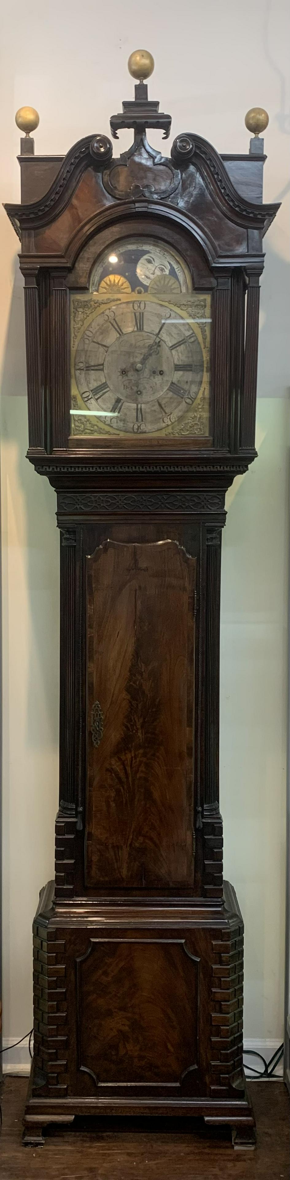 Whitehurst Derby Longcase Grandfather Clock Mahogany (1 of 8)