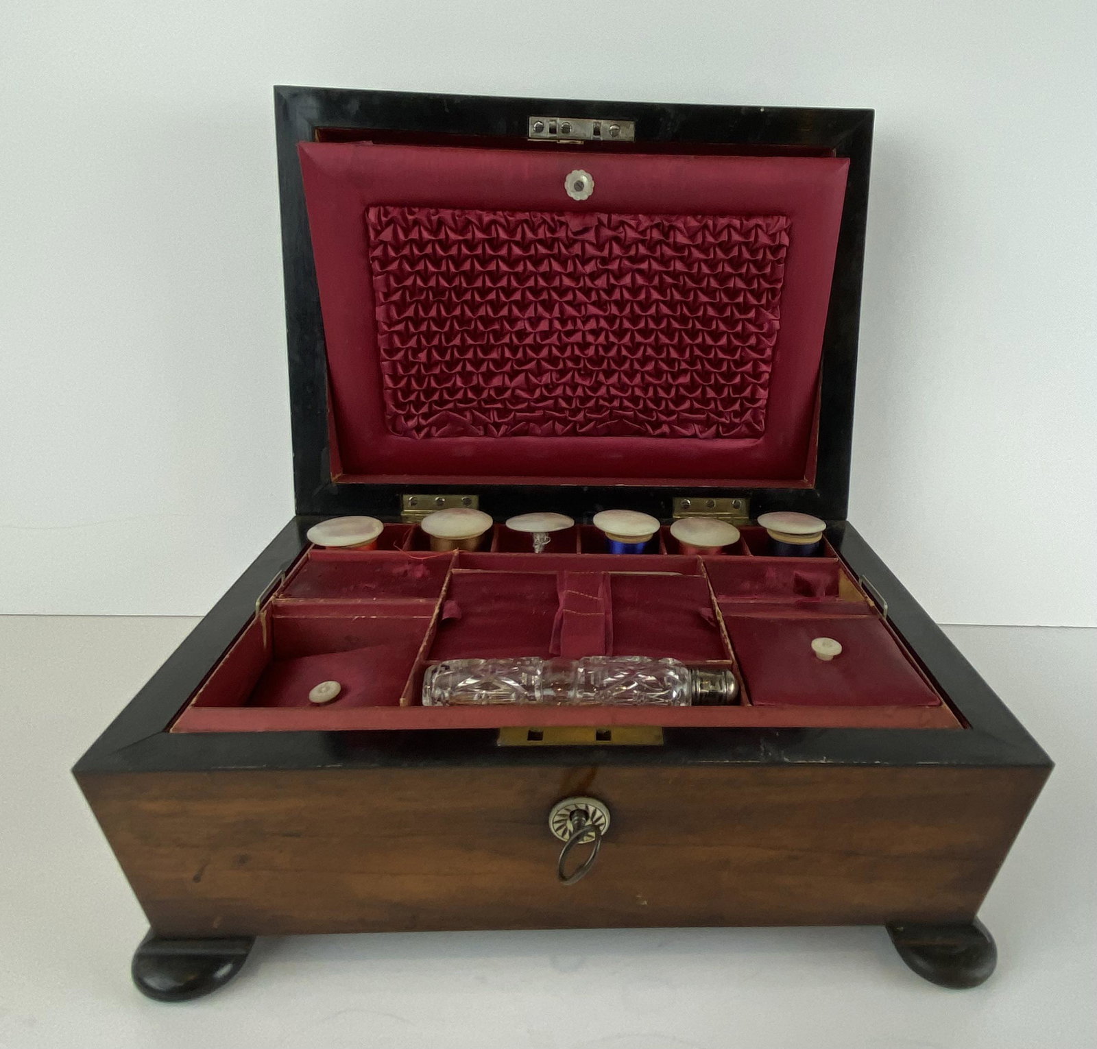 Antique 19th Century Wooden Sewing Box Mechi London (1 of 8)