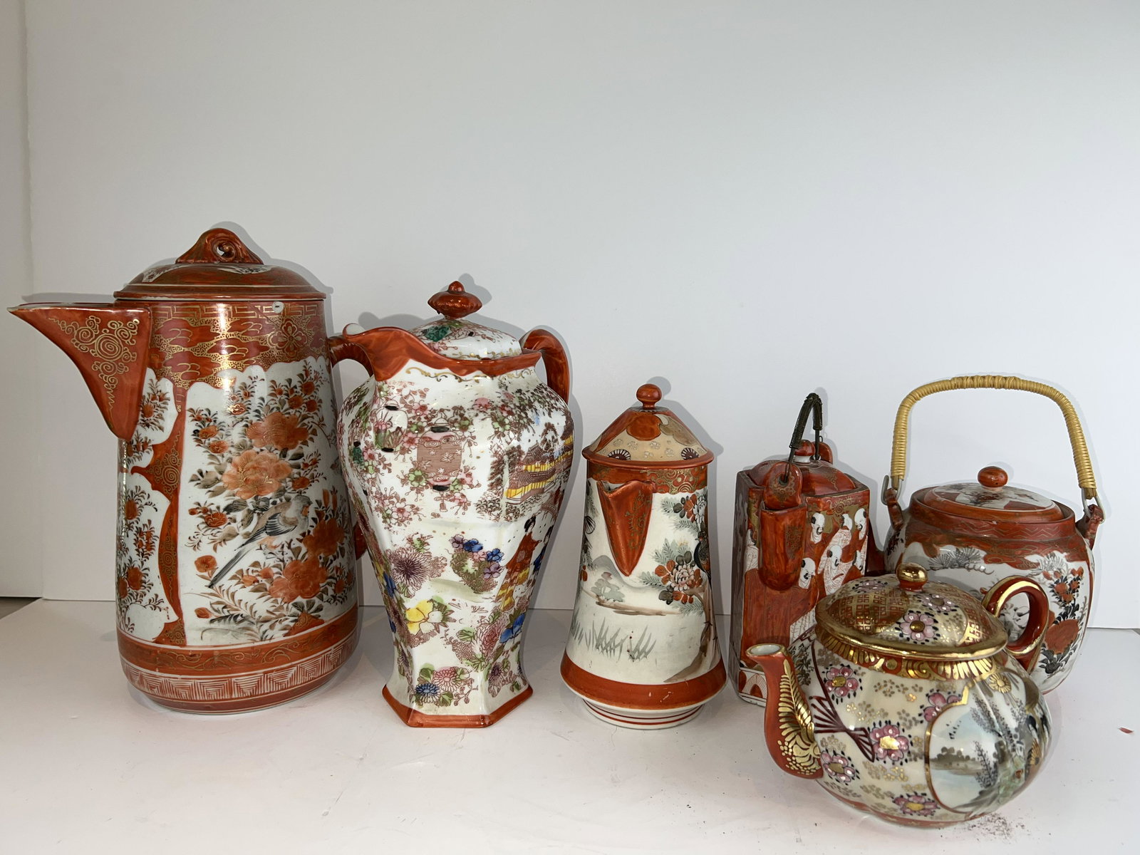Lot of 6 Satsuma Kutani Teapots Pottery (1 of 12)