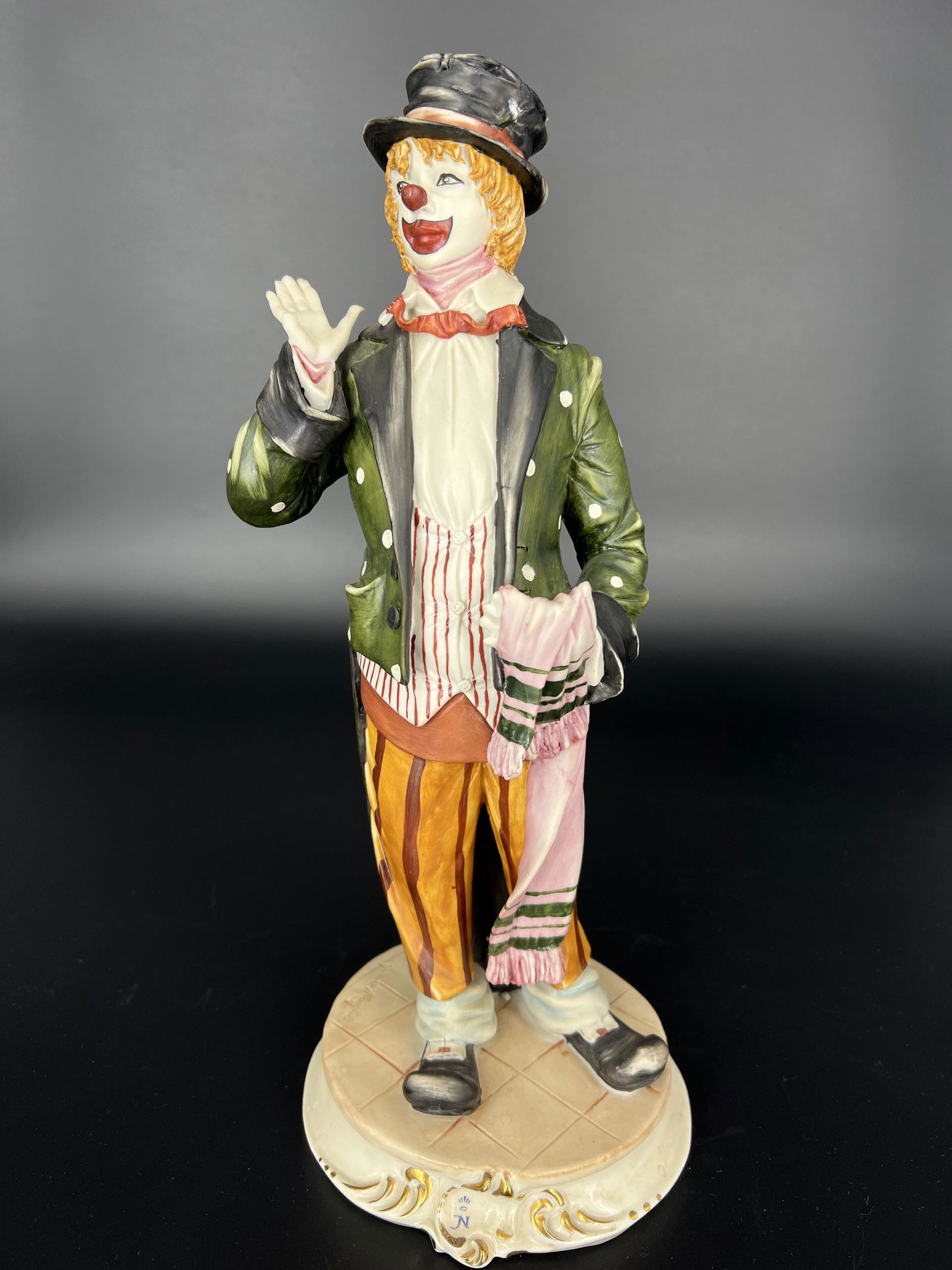 Vintage Signed Capodimonte Clown Figurine (1 of 5)