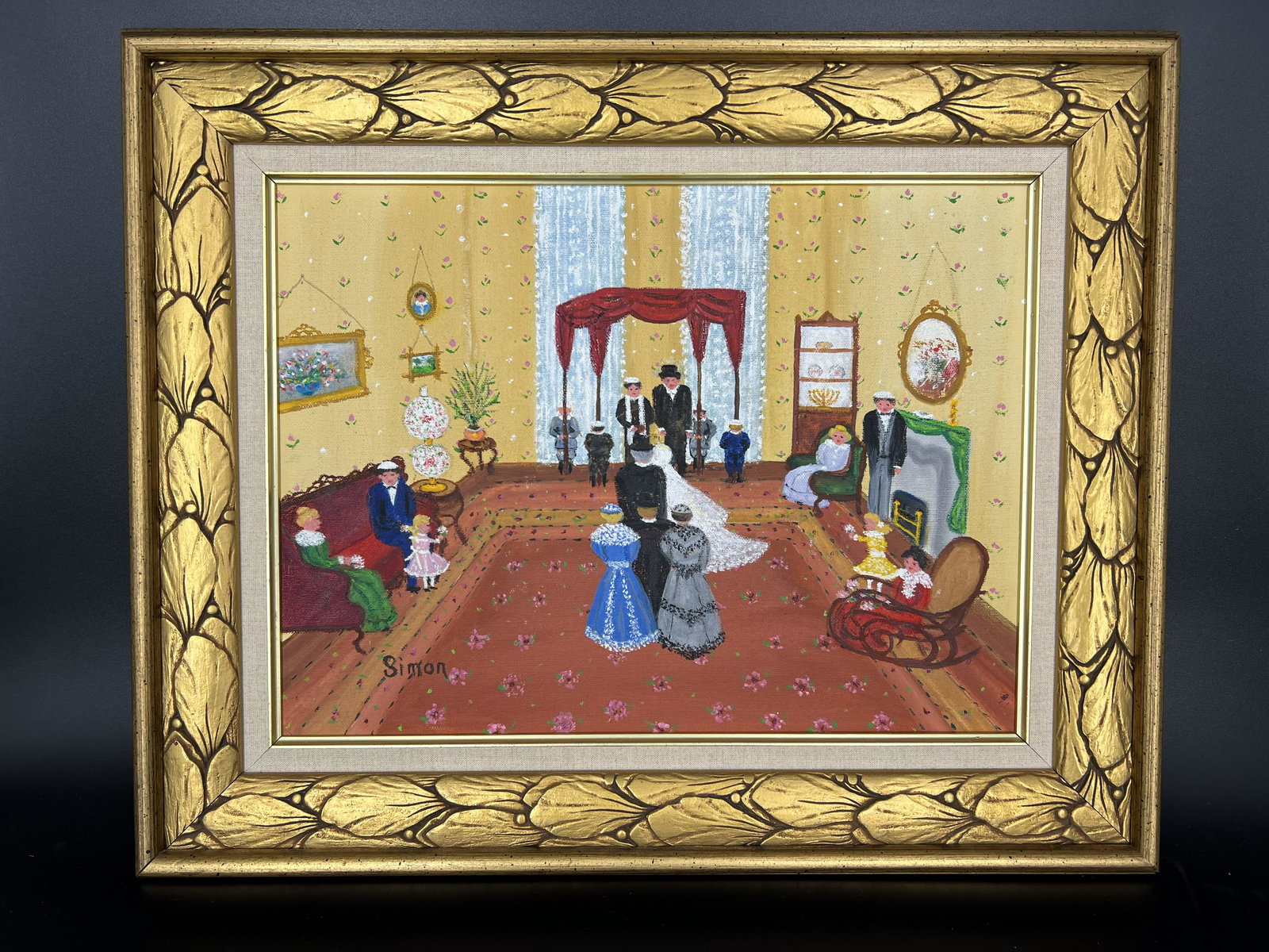 Mollie Simon (American 1891-1991) Shabbat Oil Painting (1 of 7)