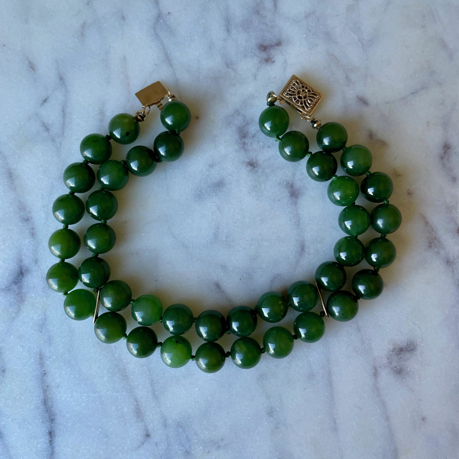 14K Yellow Gold Jade Bead Bracelet (1 of 6)