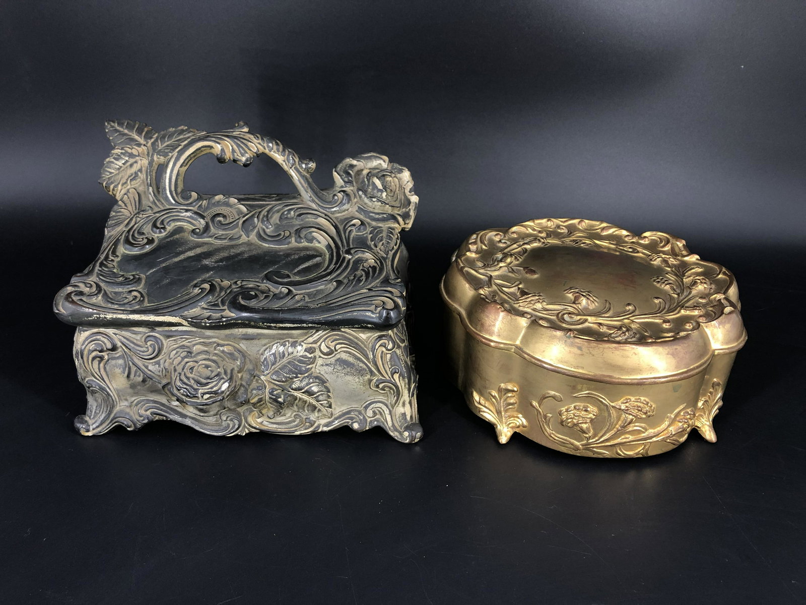 Lot of 2 Art Nouveau Trinket Boxes (1 of 10)