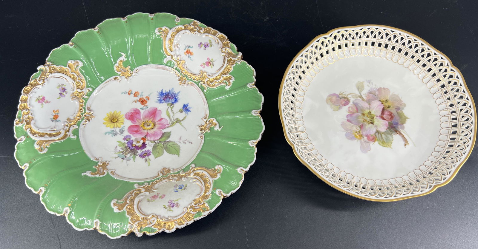 Lot of 2 German Porcelain Plates - Meissen & KPM (1 of 9)