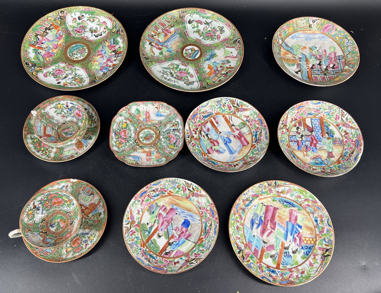 Lot of 10 Antique Rose Medallion Chinese Pieces (1 of 10)