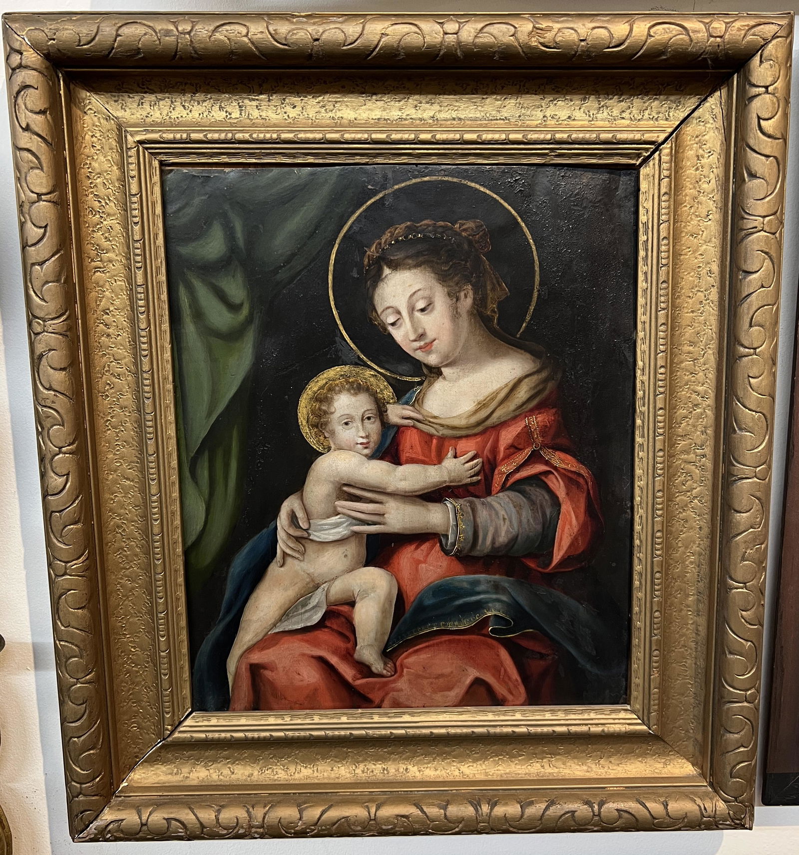 Antique Russian Oil Painting Portrait on Tin (1 of 3)