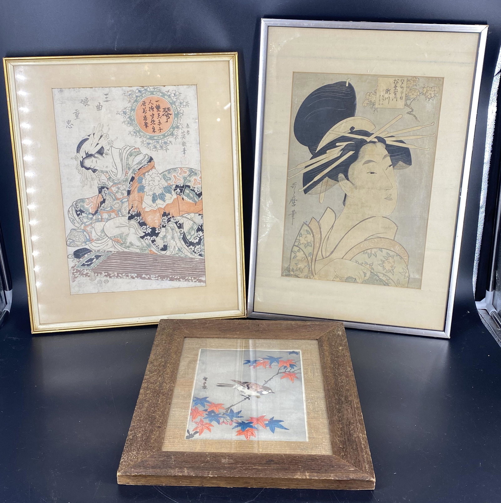 Lot of 3 Antique Japanese Woodblock Prints (1 of 10)
