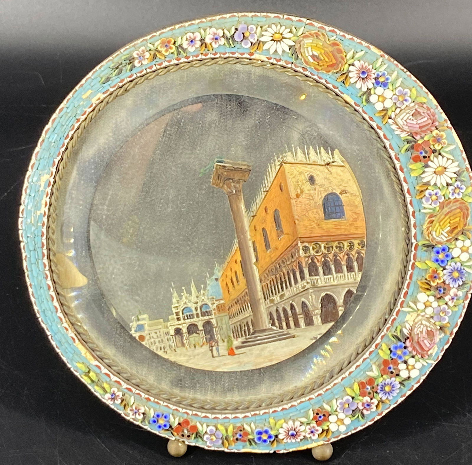 Antique Italian Mosaic Mirror Photo Picture Frame (1 of 4)