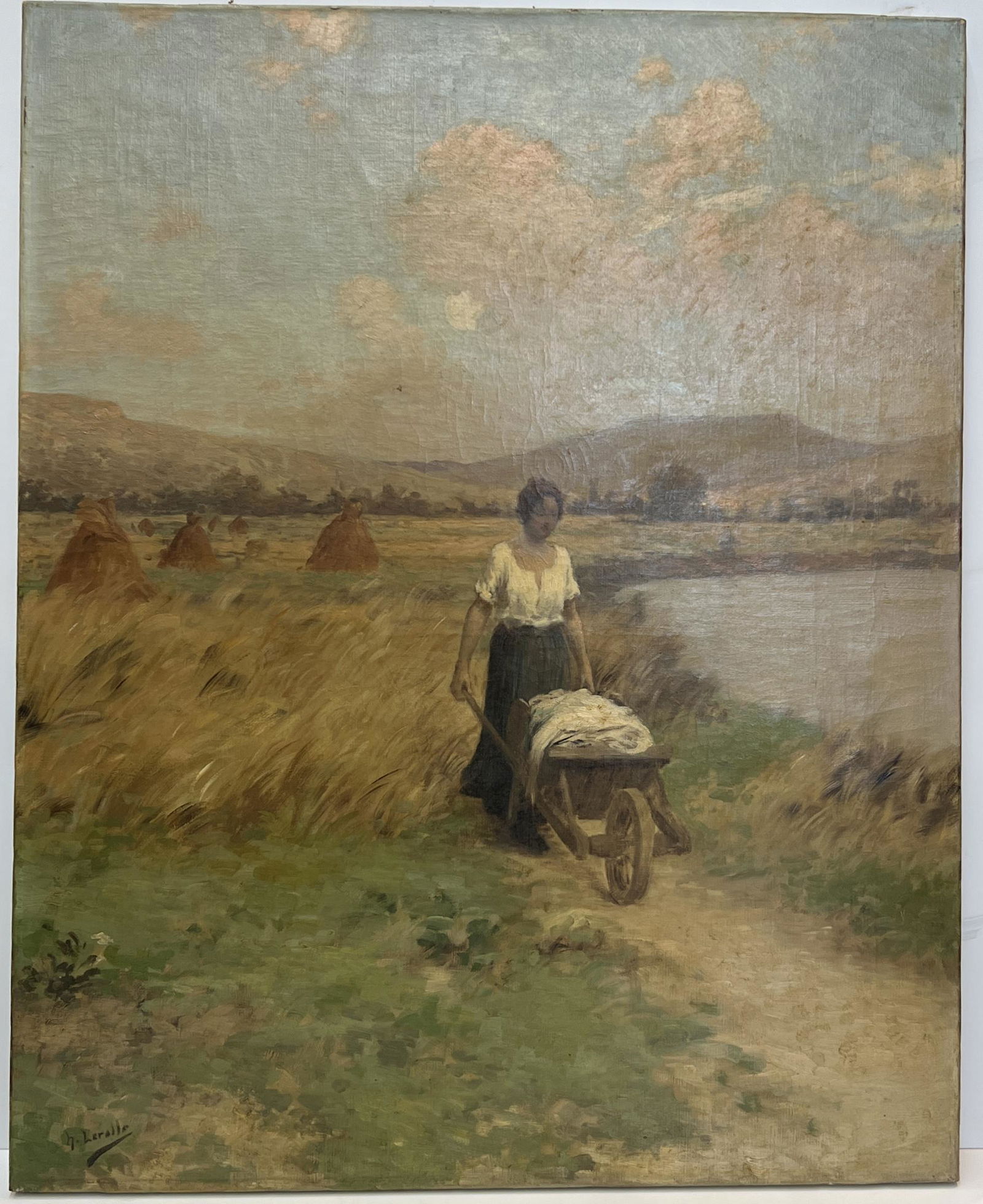 Antique Henry Lerolle (B.1848-1929) French Oil Painting Landscape on Canvas (1 of 6)