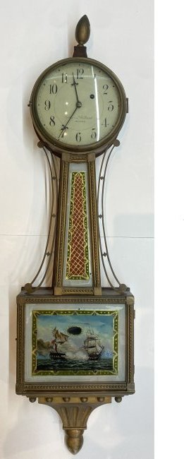 Aaron Willard Boston Reverse Painting Banjo Clock American-British War (1 of 9)