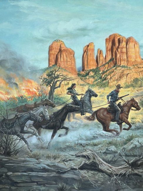 Samson Pollen (American,1931-2018) "Gunsight Pass" Painting (1 of 4)