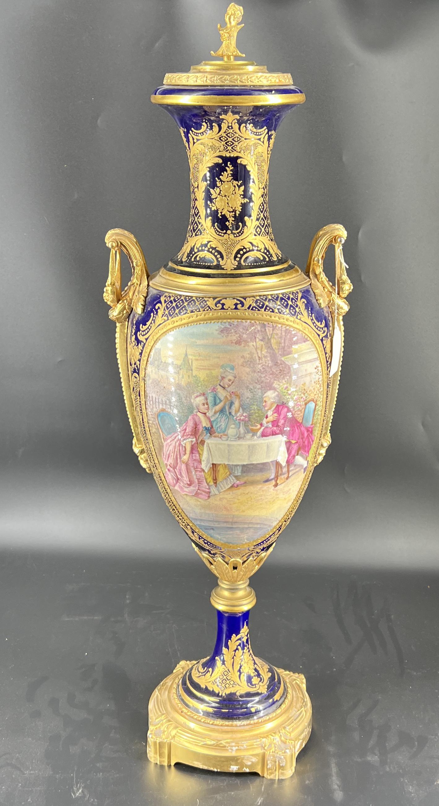 Antique Sevres Signed 'Lucot' Hand Painted Vase Urn (1 of 10)