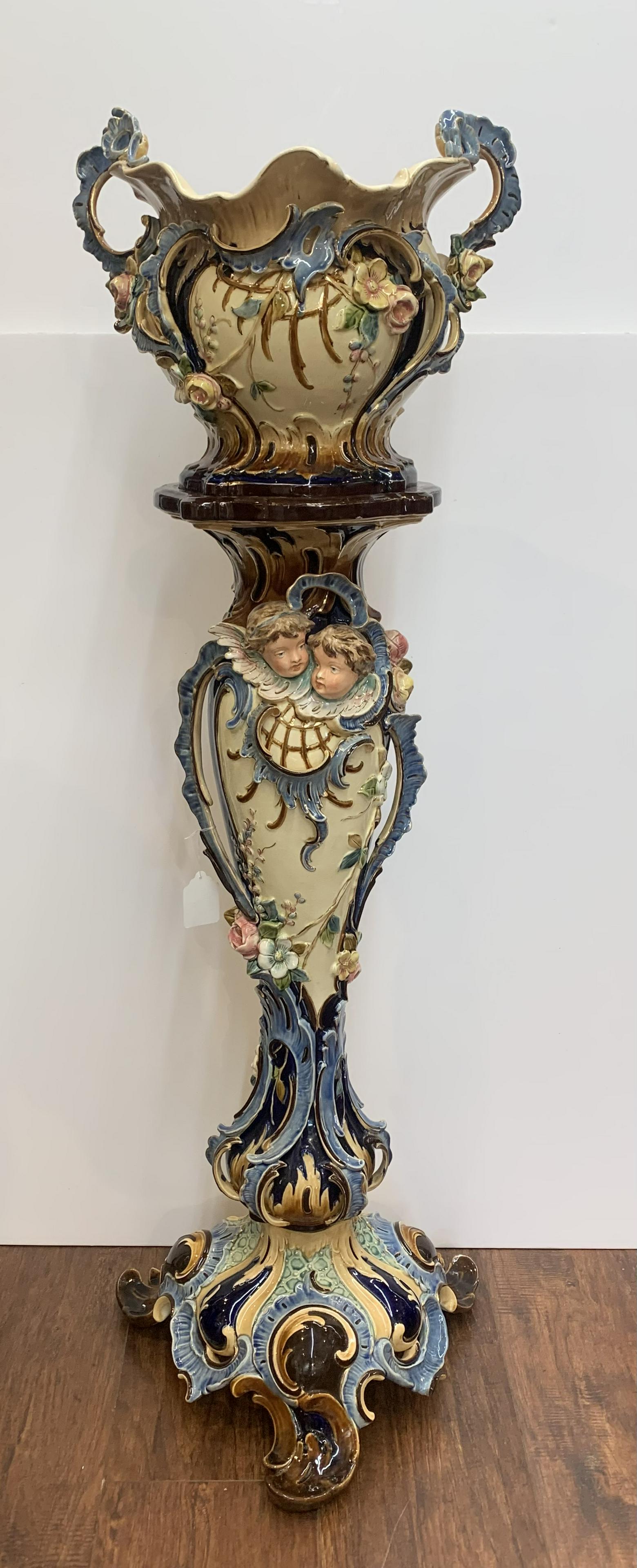 Antique Rudolf Ditmar Znaim (1818-1895) Majolica Pottery Jardiniere (1 of 15)