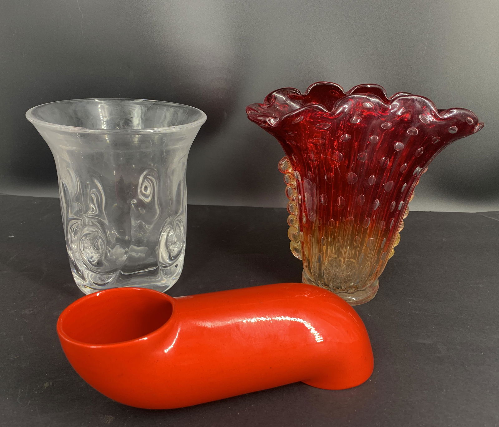 Lot of 3 Raymor Murano Italian & Swedish Kosta Boda Vases (1 of 9)