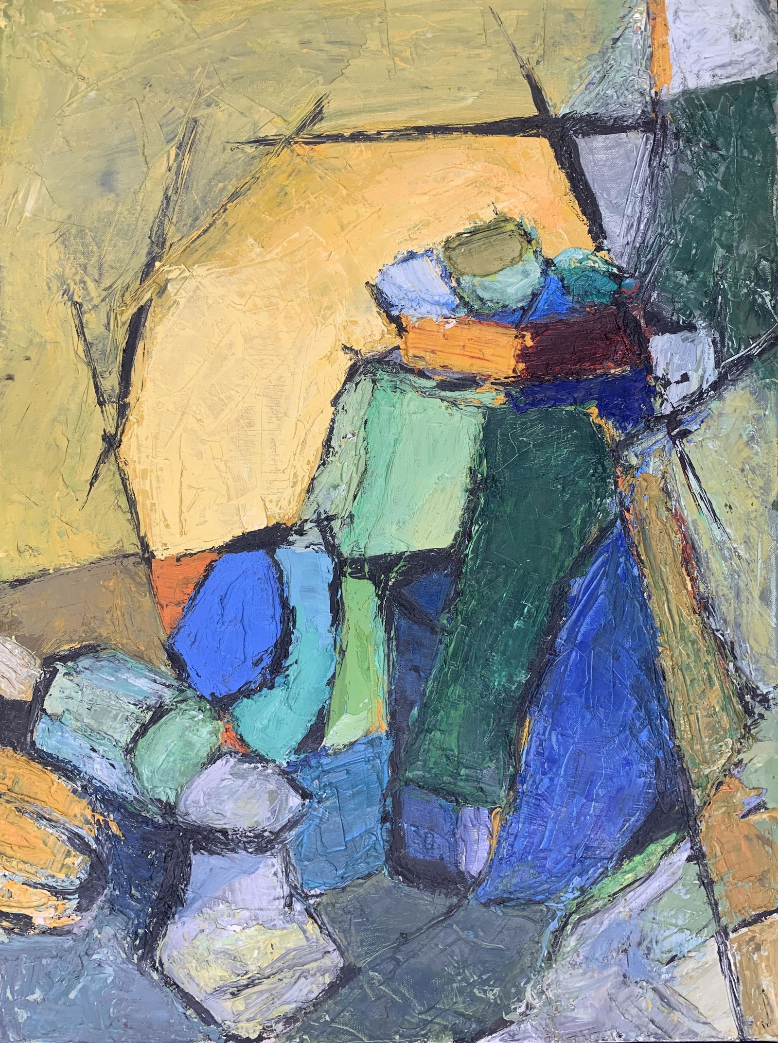 Unsigned Abstract Expressionist Impasto Oil Painting (1 of 3)