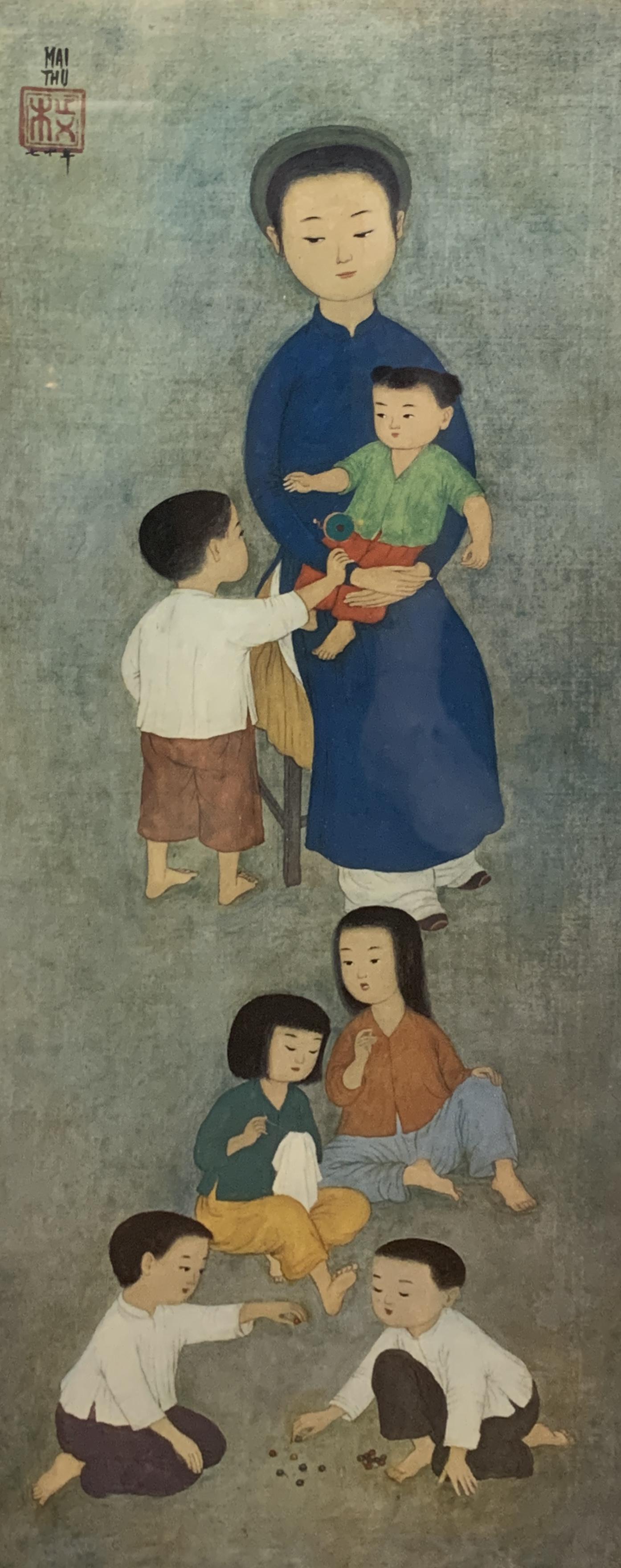 Mai Trung Thu (Vietnamese, 1906-1980) "The Family" Print (1 of 4)