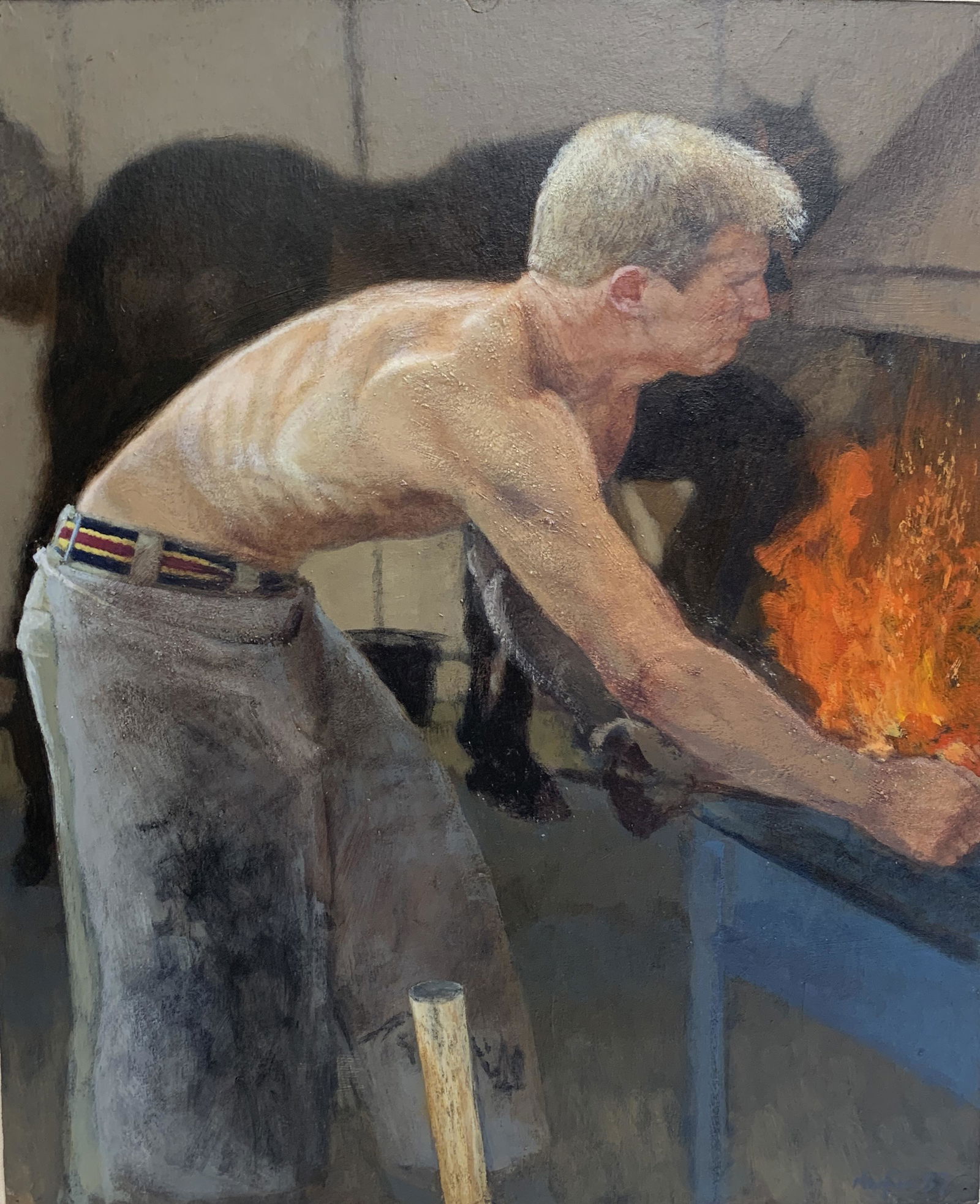 Michael Murfin (British, b. 1954) "Farrier Aprentice" 1987 Painting (1 of 6)