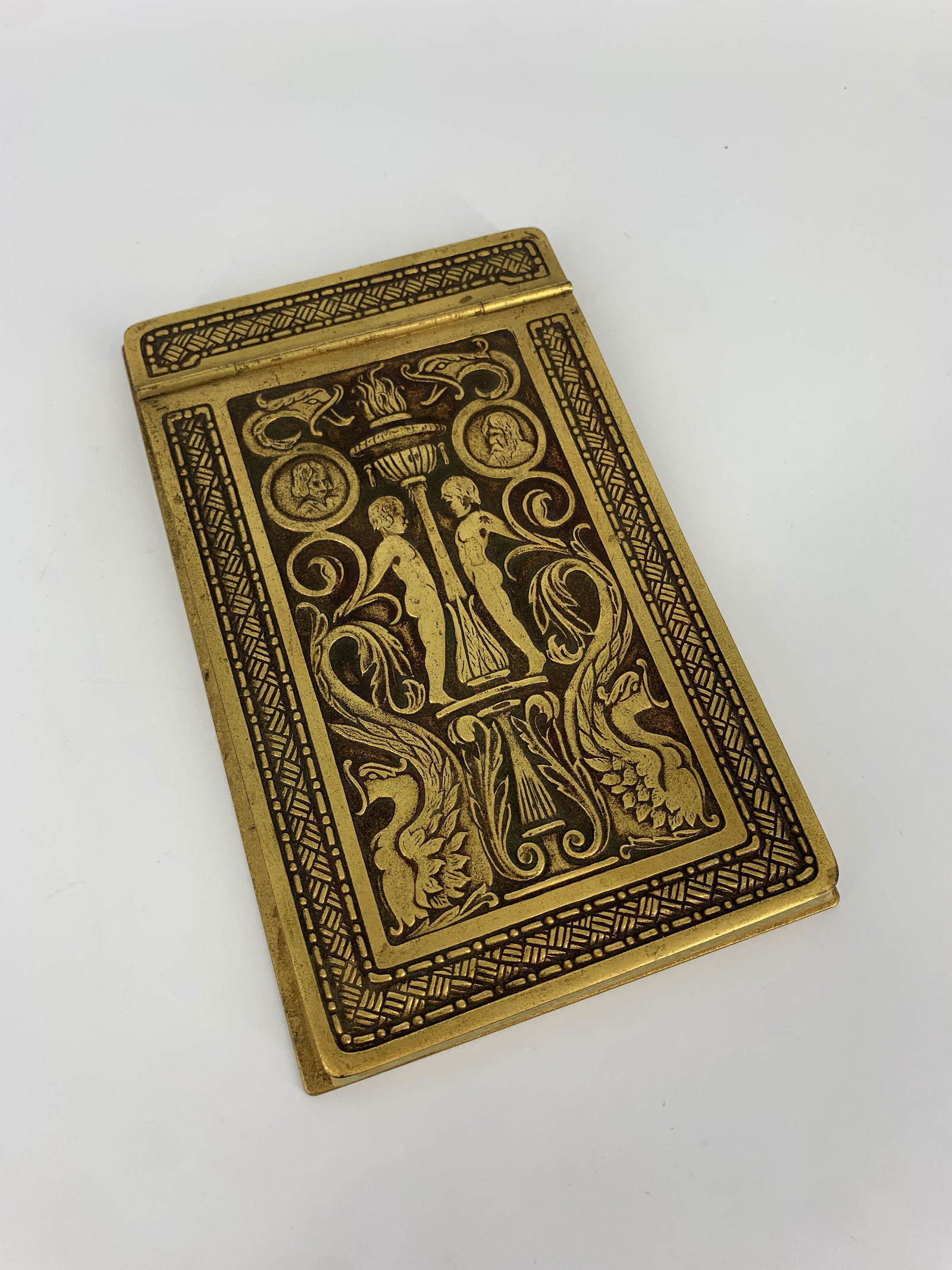 Tiffany Studios  (1902 - 1932), Gilt Bronze Note Pad Holder In Spanish Pattern #1889 (1 of 6)