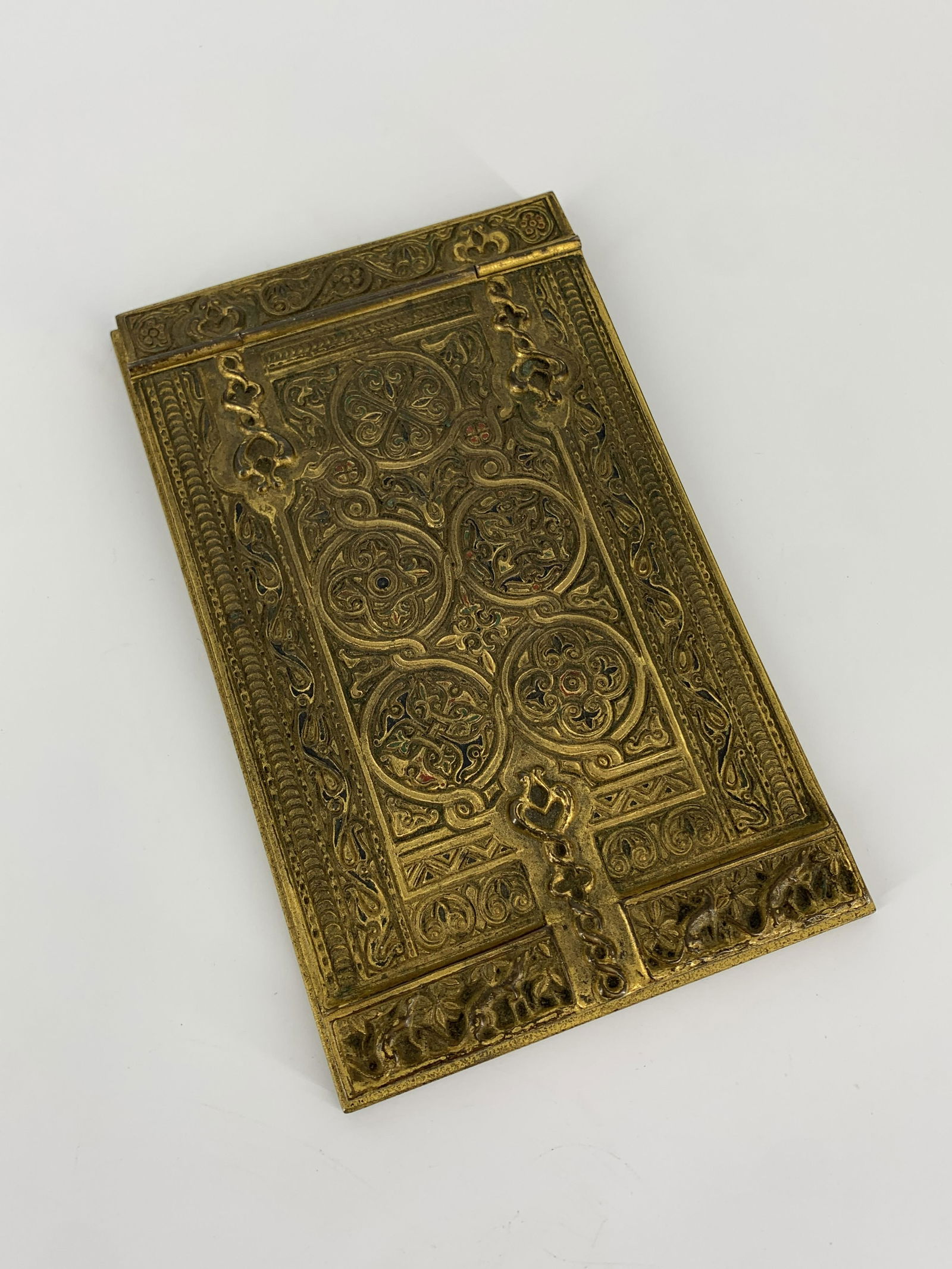 Tiffany Studios NY (1902 â€“ 1932), Bronze Note Pad Holder In Venetian Pattern #1691 (1 of 6)