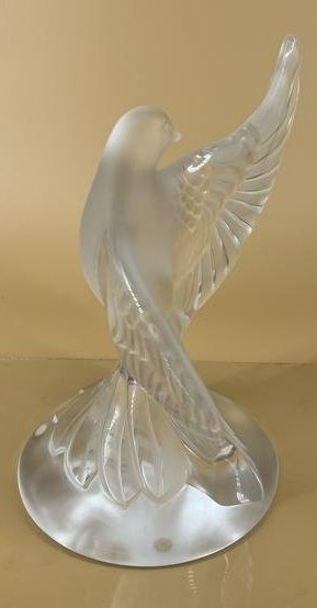 Lalique France Crystal 'Dea' Dove Outstretched Wings Sculpture (1 of 7)