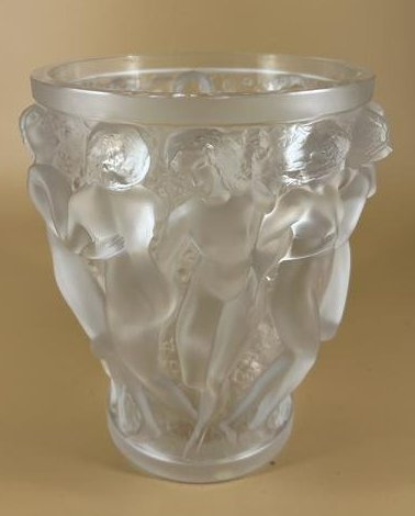 Vintage Lalique Bacchantes Frosted Crystal Figural Female Nudes Vase (1 of 8)