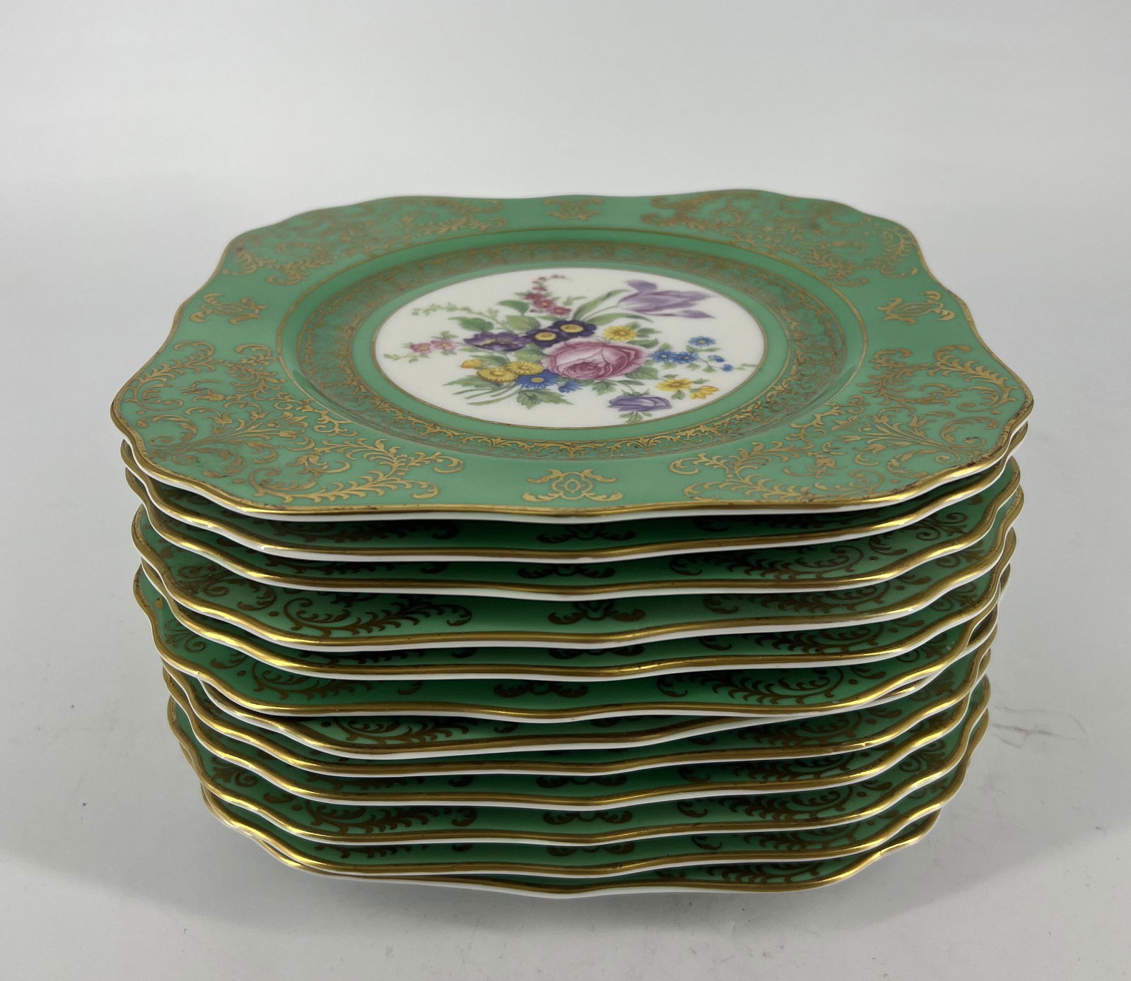 Lot of 12 Antique Royal Bavaria Luncheon Plate Dishes (1 of 6)