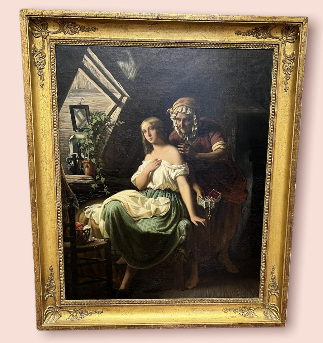 Antique Framed Oil Painting Portrait On Canvas Superb Quality (1 of 8)