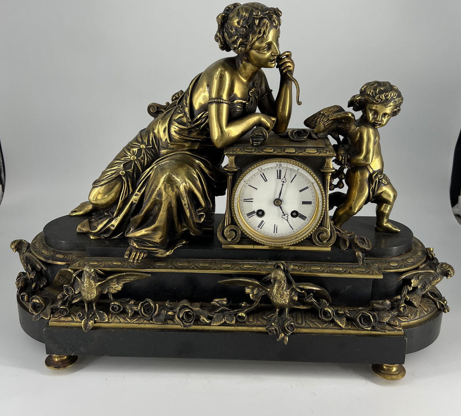 Ornate Antique L. Marti Medaille De Bronze Clock France (1 of 12)