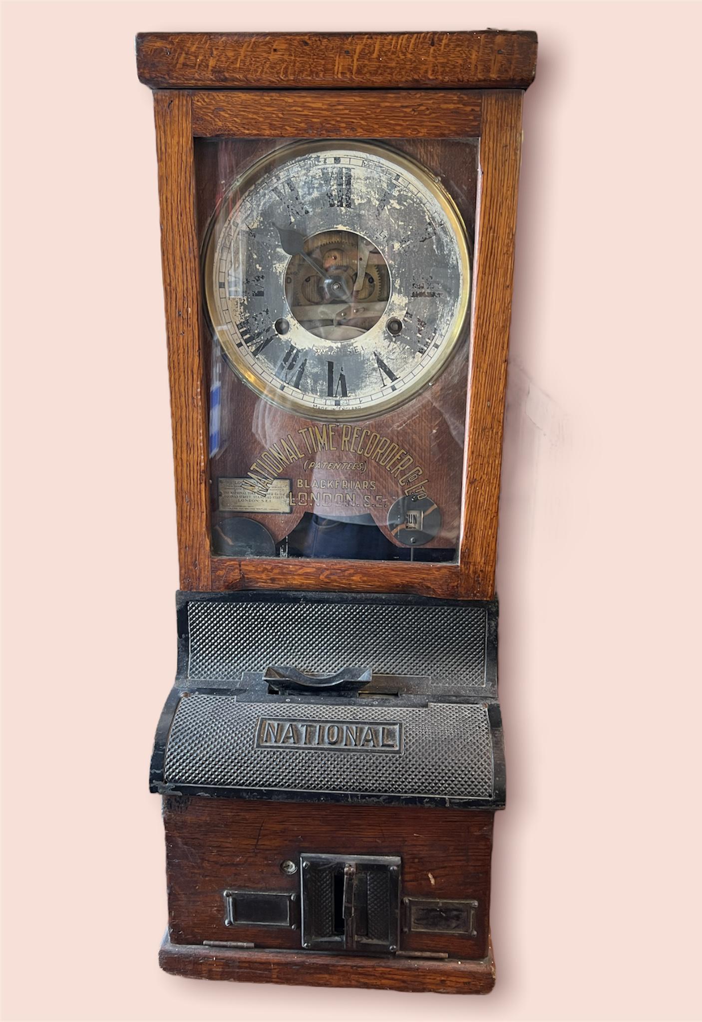 Antique National Time Recorder Clock Blackfriars London S.E (1 of 10)
