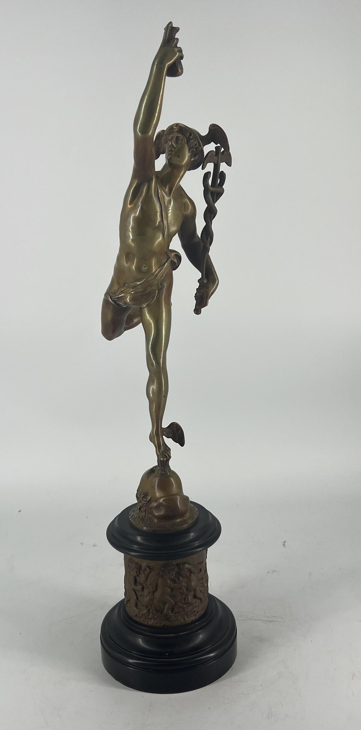 Antique Bronze Neoclassical Sculpture of Apollo Mercury With Cadeuces (1 of 9)