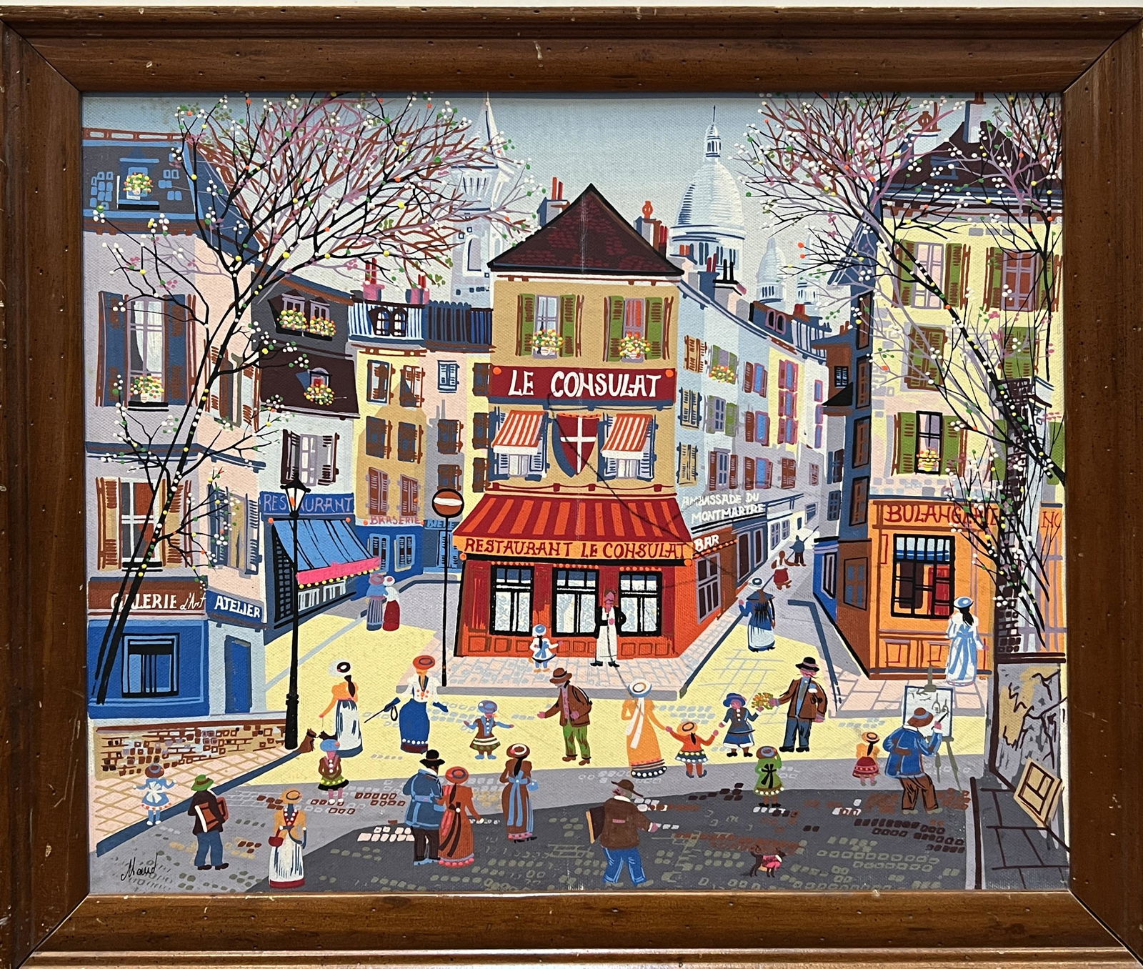 Attributed to Maud Lewis (Canadian, 1903-1970) Folk Art Painting Le Consulat (1 of 5)