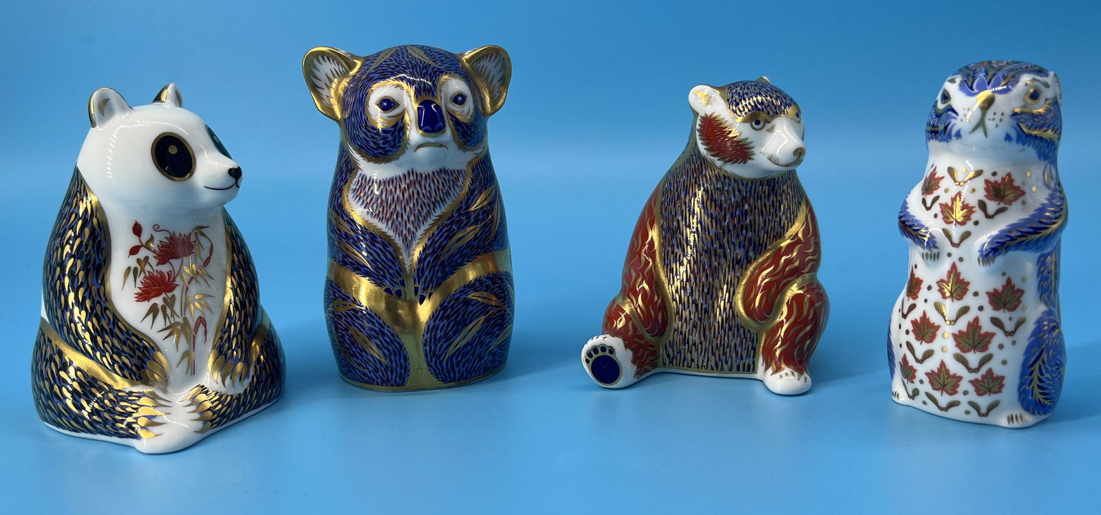 Vintage Lot of 4 Royal Crown Derby Imari Porcelain Animal Figurines (1 of 16)