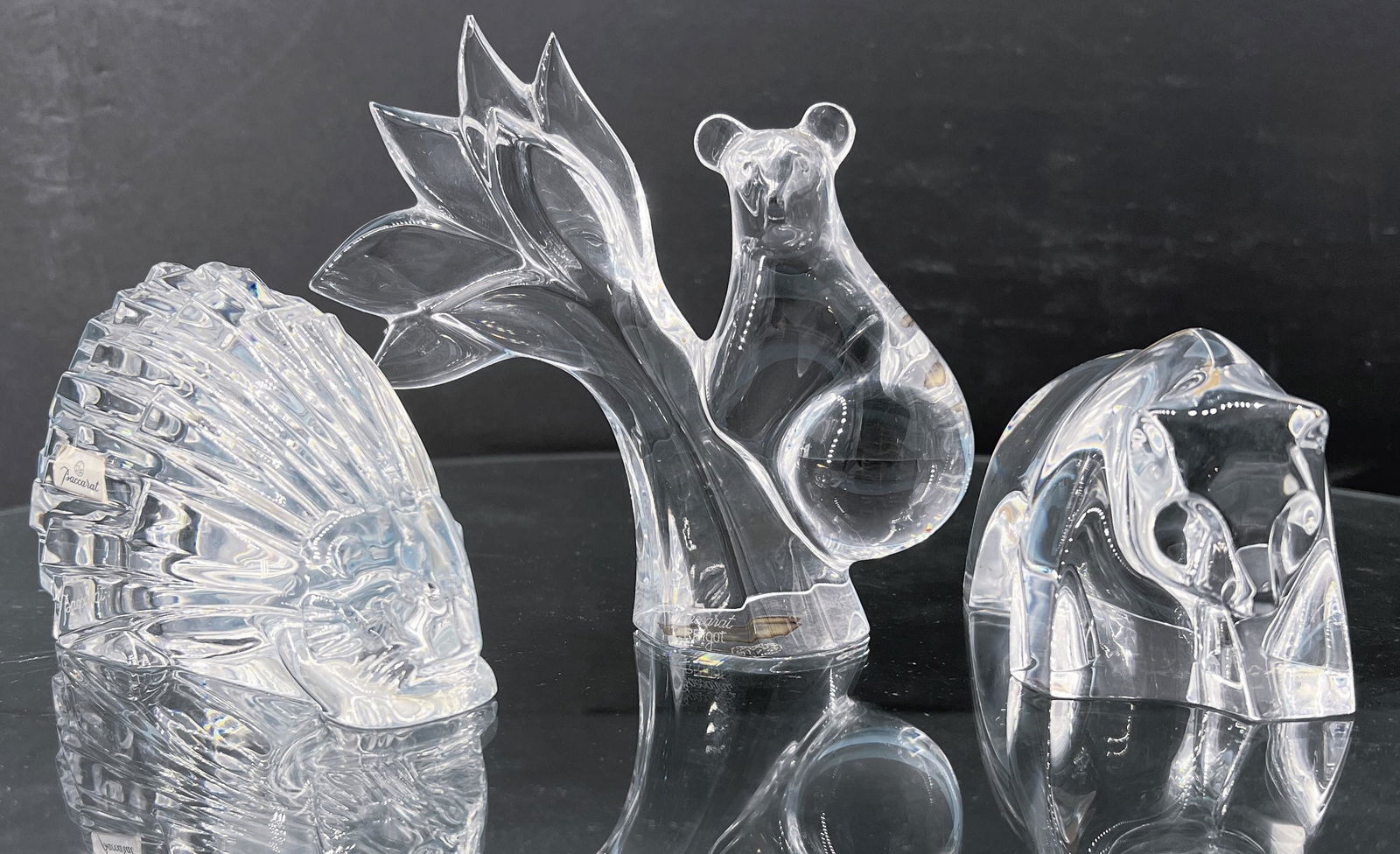 Vintage Baccarat Crystal Glass Lot of 3 Animal Figurines (1 of 9)