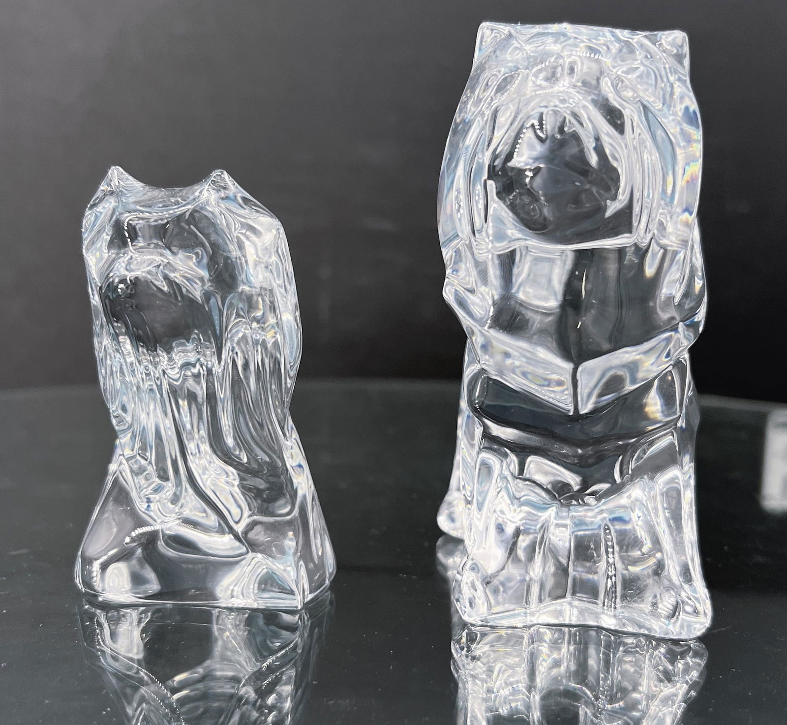 Vintage Baccarat Crystal Glass Lot of 2 Dogs Chow Chow & Yorkshire Terrier Figurines (1 of 4)