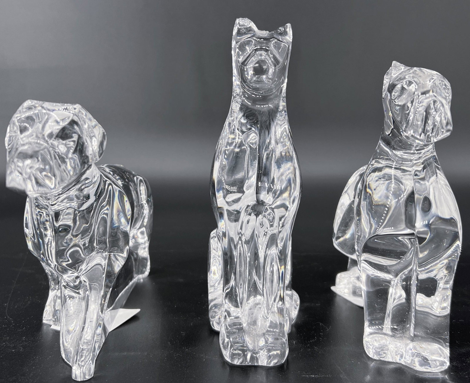 Vintage Baccarat Crystal Glass Lot of 3 Animal Dog Figurines (1 of 6)