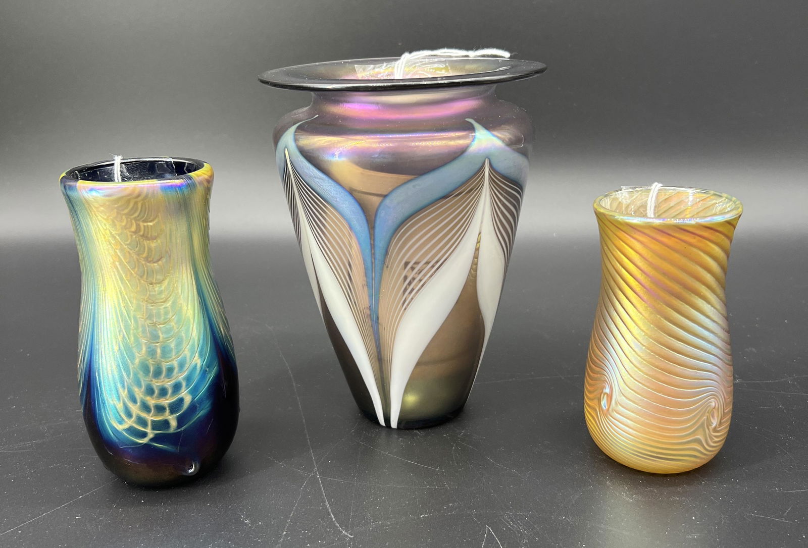 Vintage Lot of 3 John P. Glivey Studio Art Glass Vases (1 of 7)