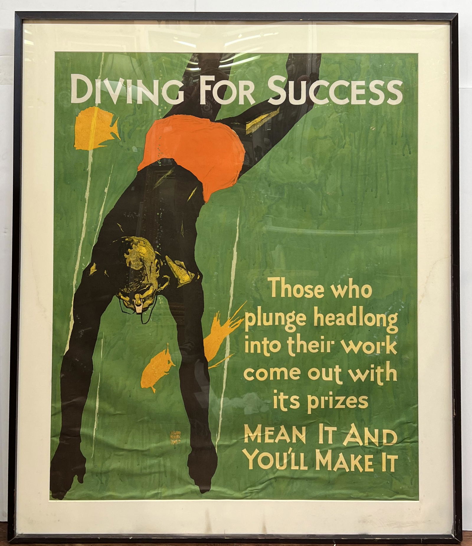 Vintage 'Diving For Success' Willard Frederic Elmes (American, 1900-1956) Poster (1 of 5)