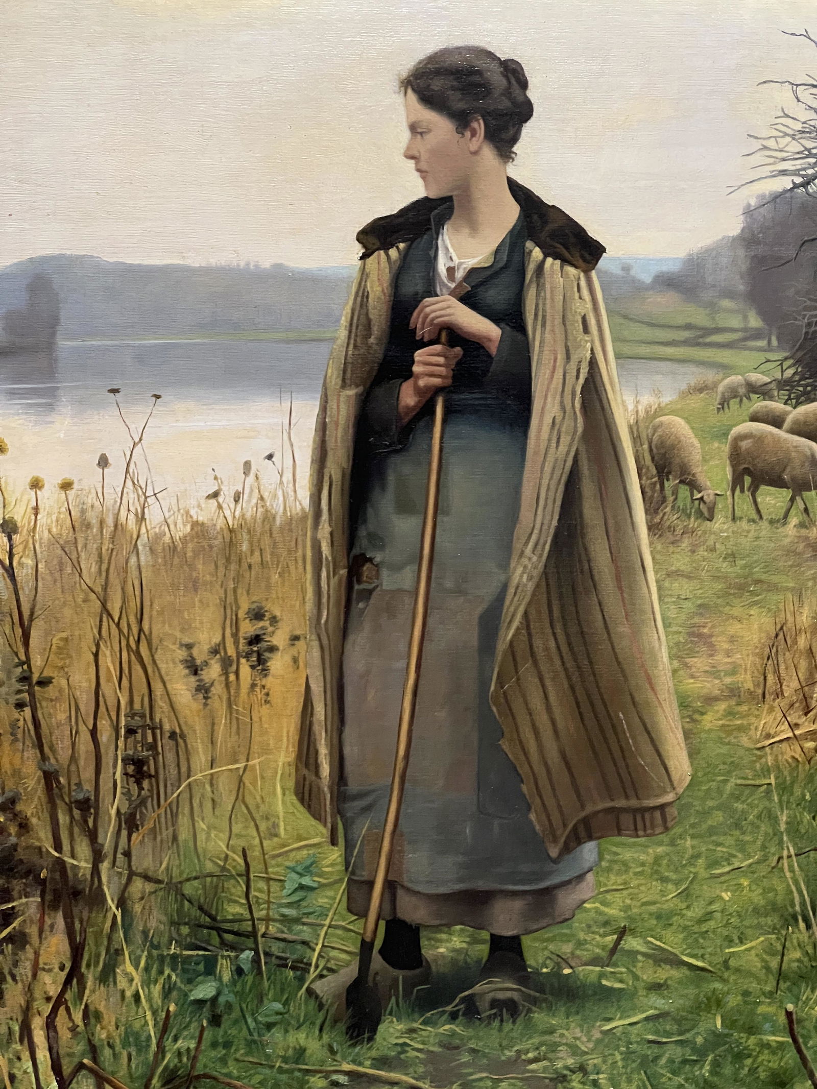 In The Style Of Daniel R. Knight (American, 1839-1924) 'The Shepherdess of Rolleboise' Oil Painting (1 of 5)