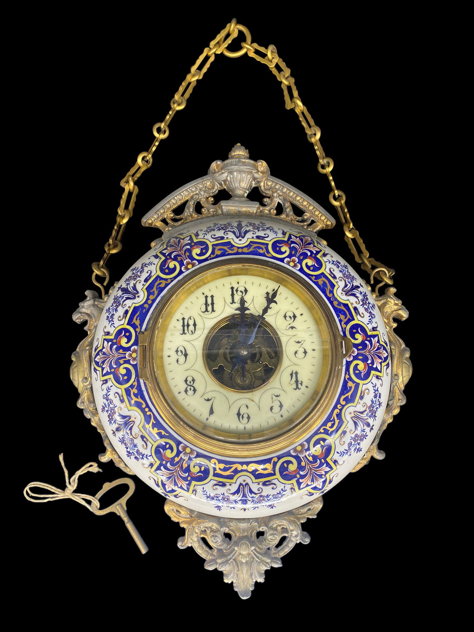 Antique Eugene Farcot FotBte French Porcelain Wall Clock (1 of 8)