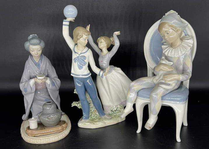 Lot of 3 Lladro Spain Porcelain Figurines (0257) on Jan 06, 2023