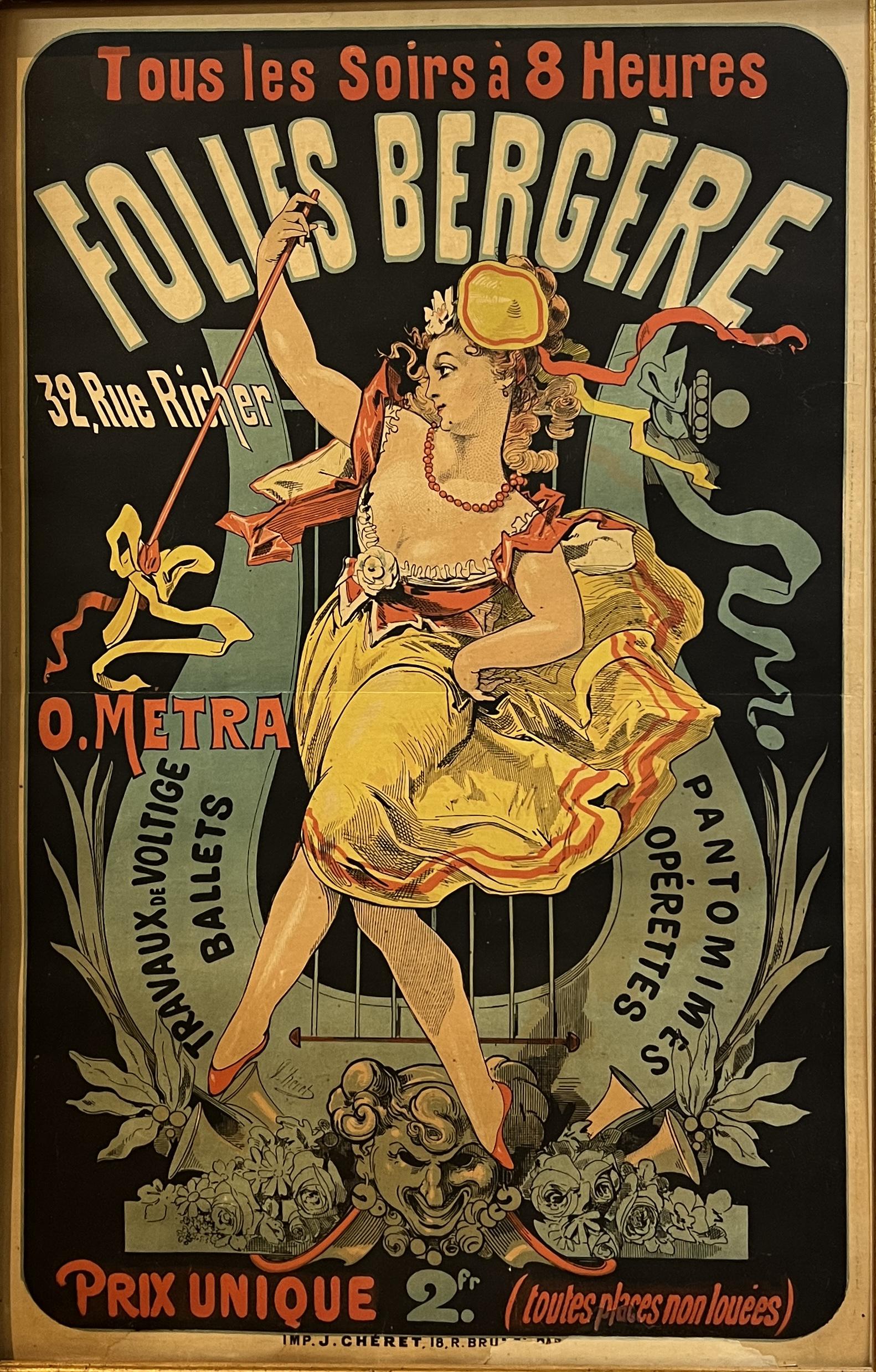 Vintage Folies Bergere Belle Epoque Jules Cheret (France, 1896-1932) Poster (1 of 8)