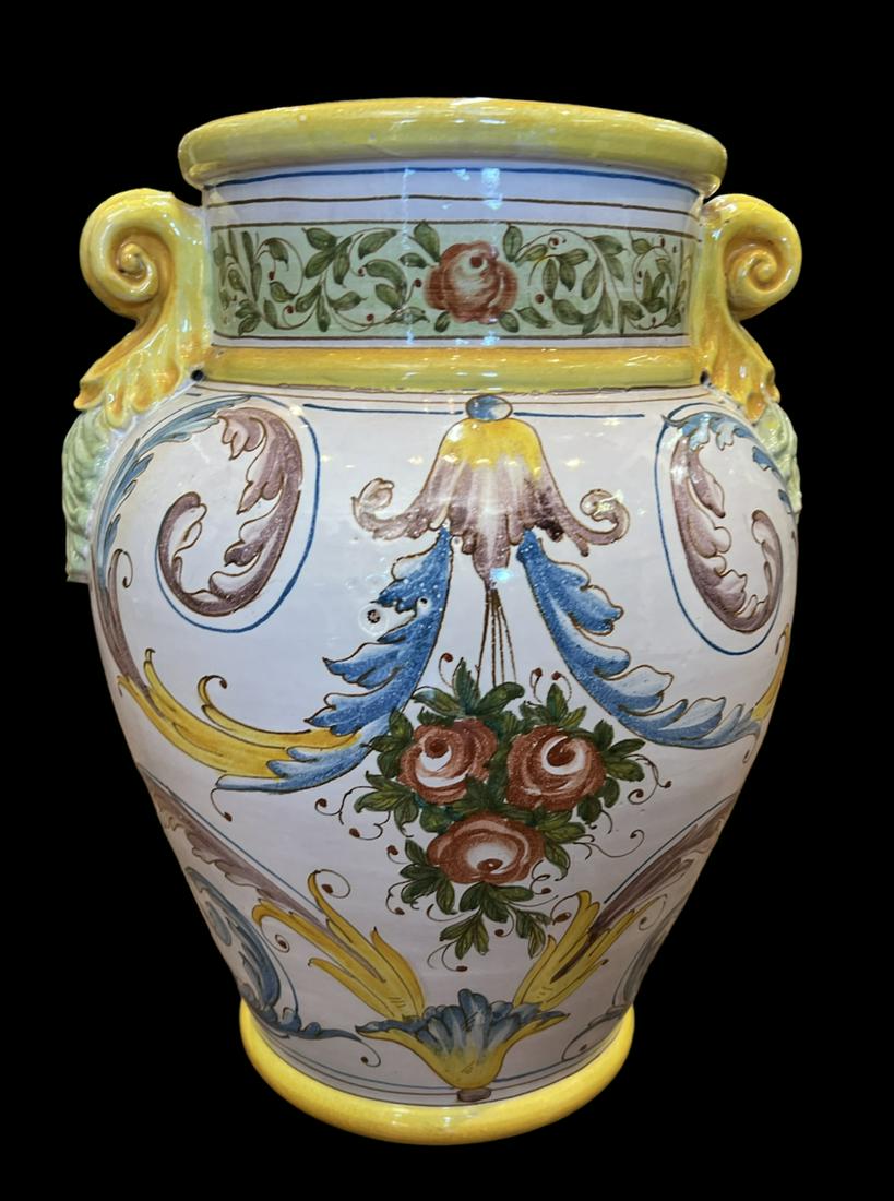 Antique European Floral Twin Handled Vase Jug (1 of 4)