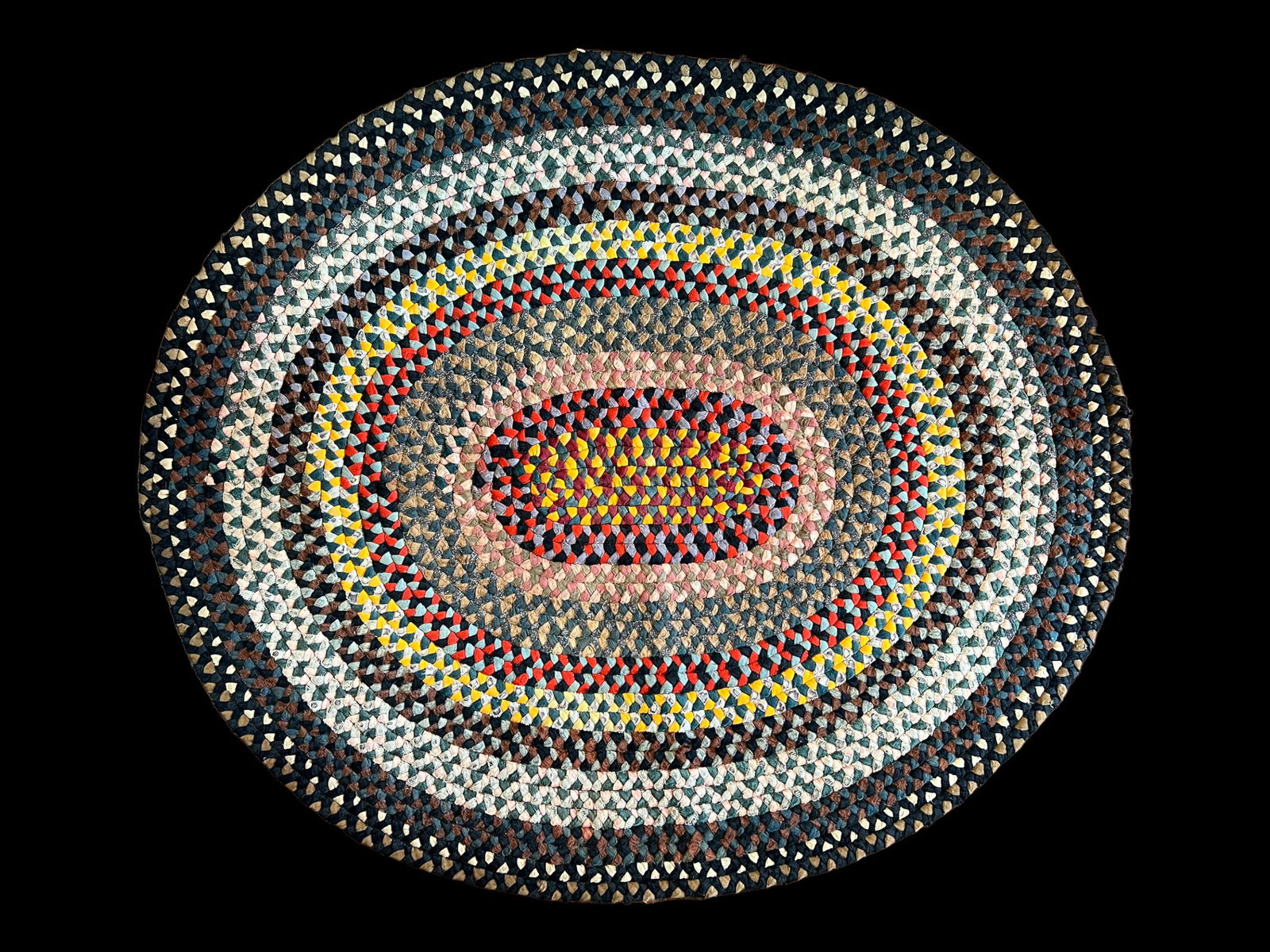 Antique Primitive Oval Braided Rag Rug Multicolored - Mar 30, 2023 ...
