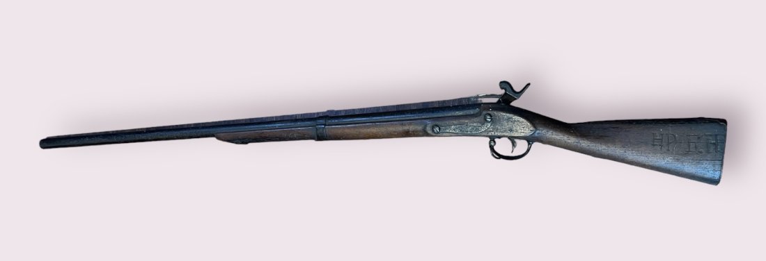 Antique U.S Military Harpers Ferry 1831 Percussion Rifle Musket: Antique Harpers Ferry 1831 Percussion Musket. "H.P, F.H" initials etched into the wooden stock.