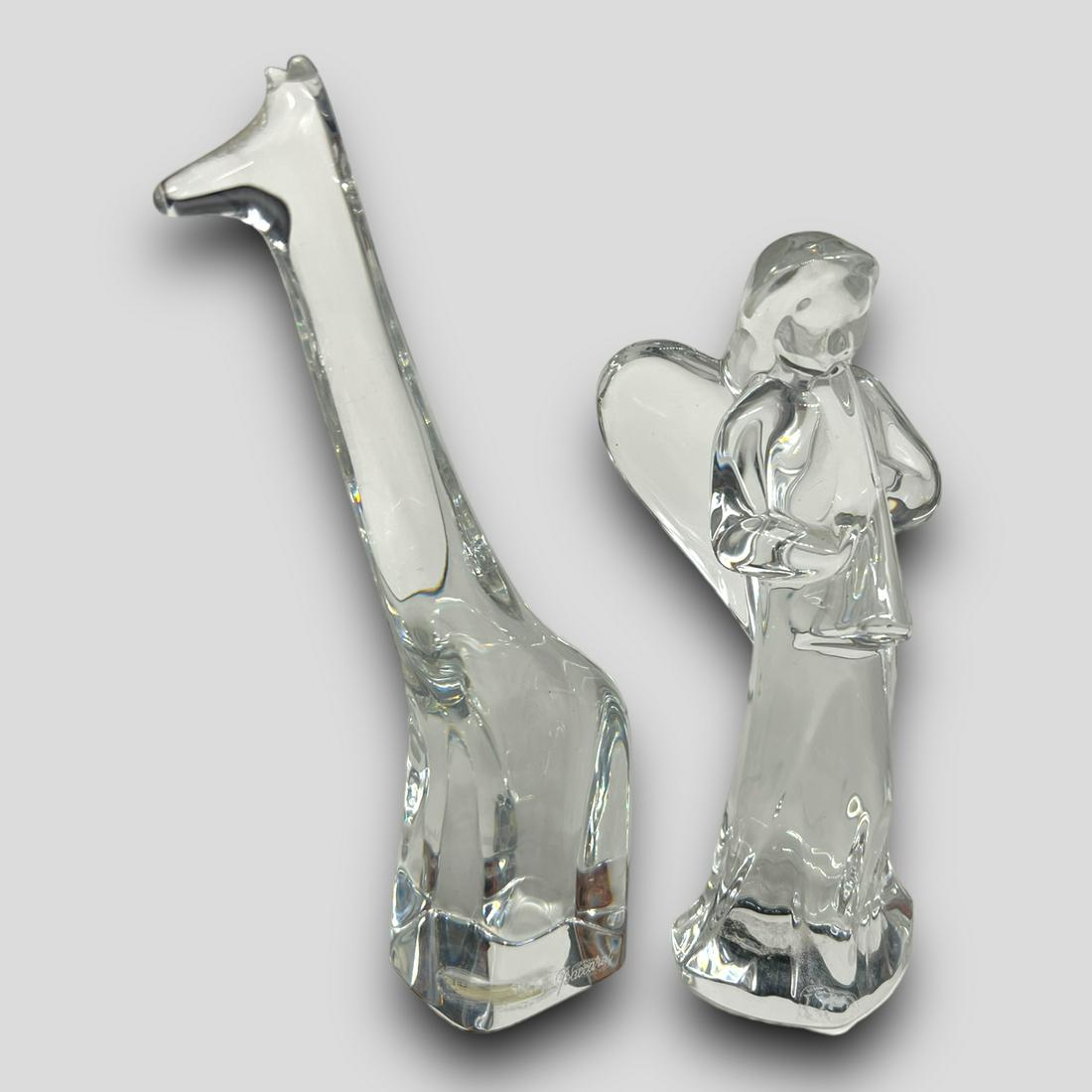 Vintage Lot of 2 Baccarat Figurines Angel & Giraffe (1 of 4)