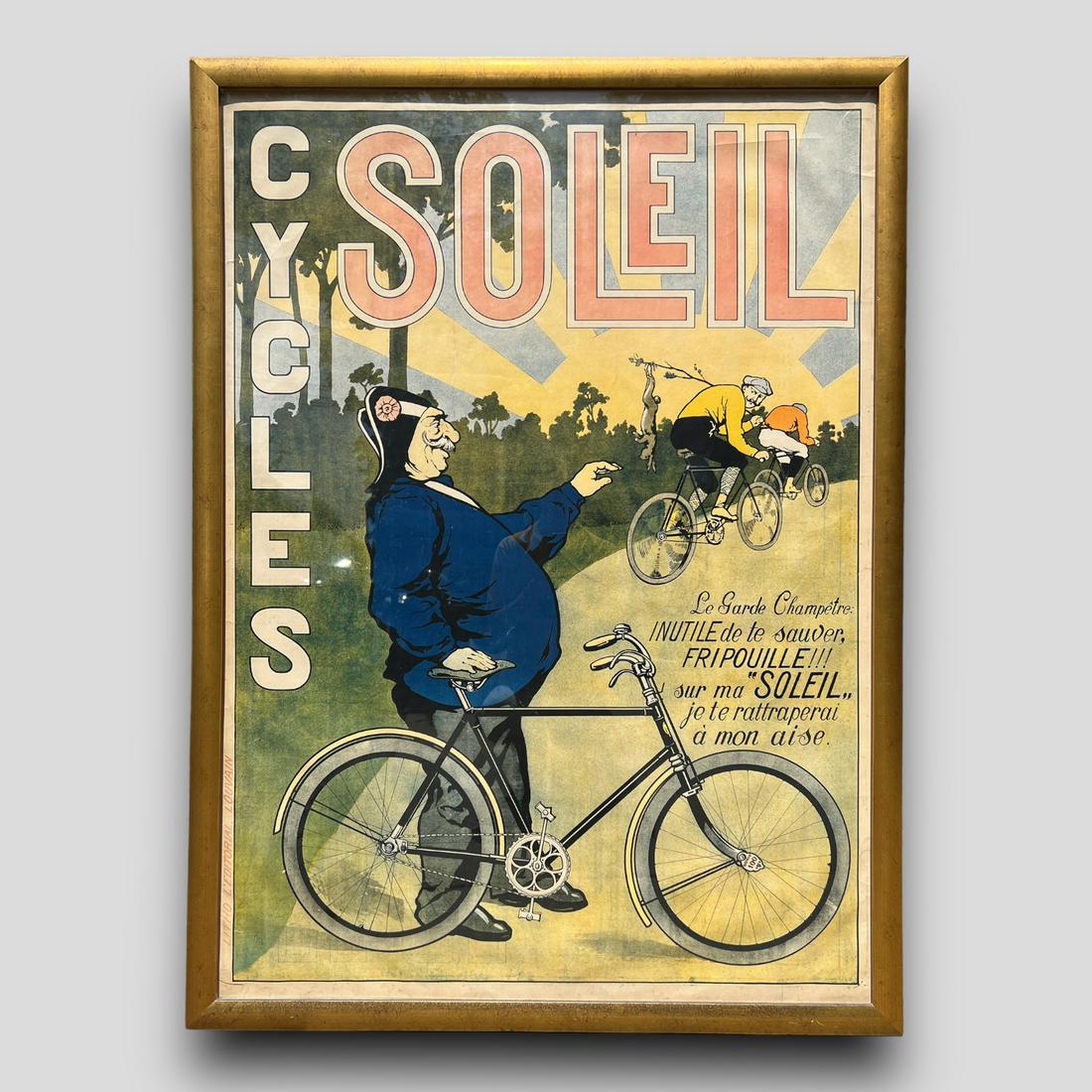 Vintage French Soleil Bicycle Advertising Poster Framed (1 of 5)