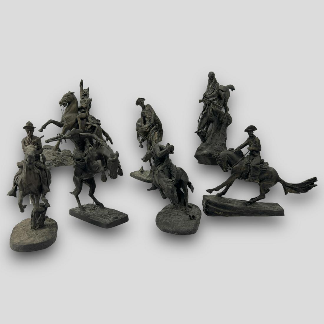 Vintage Lot of 7 Remington Franklin Mint Cowboy & Indian Figurines (1 of 8)