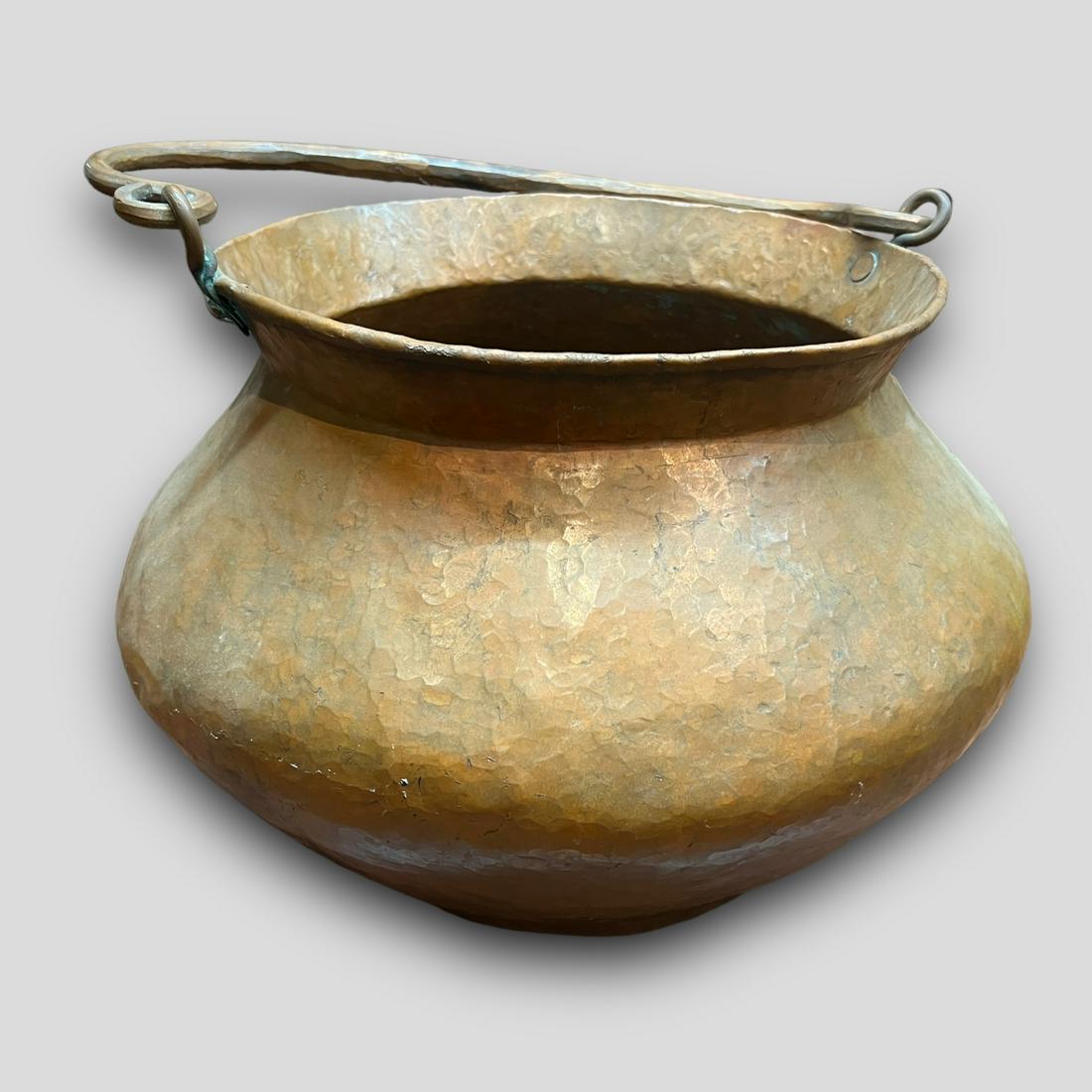 Large Antique Hand Hammered Copper Pot (1 of 5)