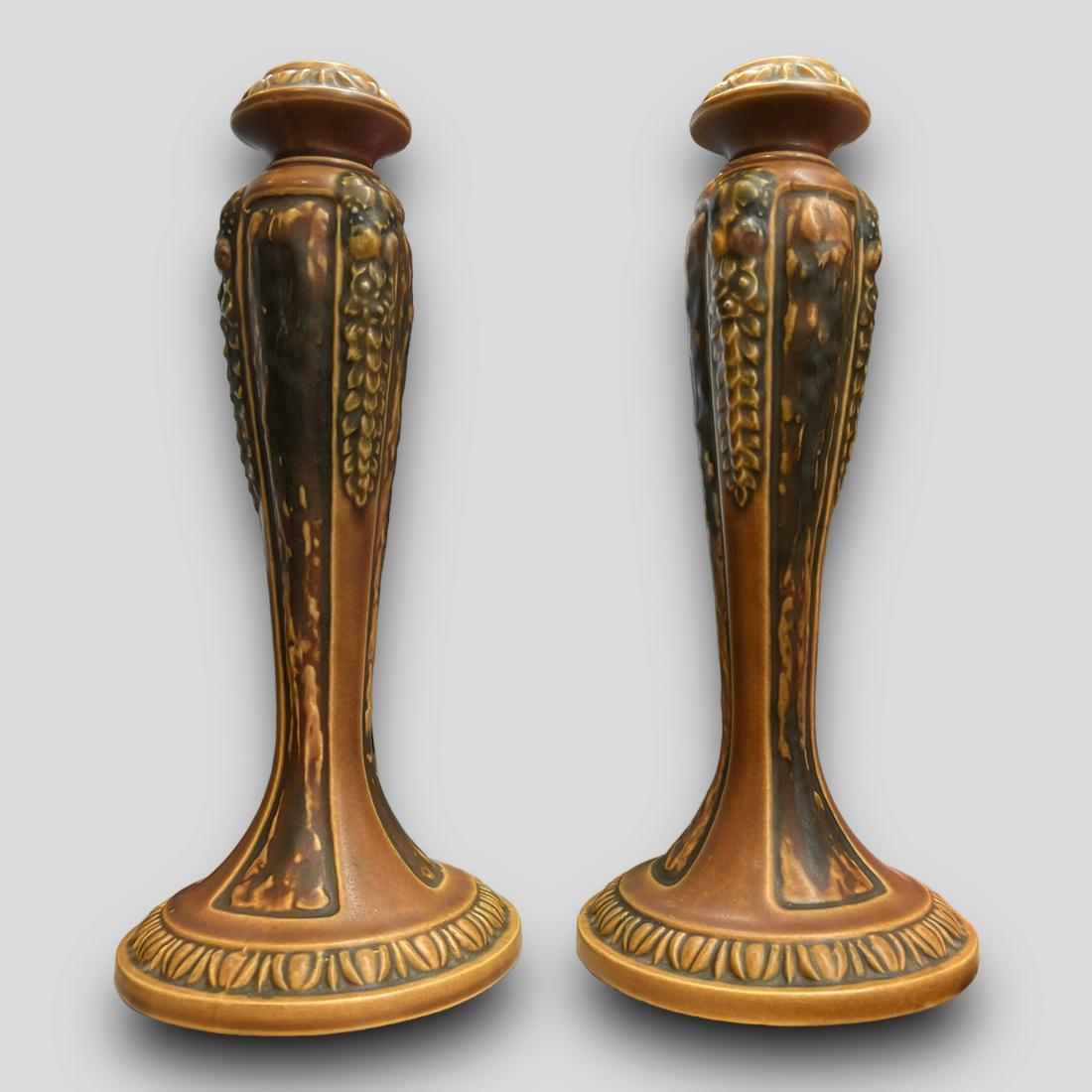 Pair of Roseville Pottery Florentine Candlestick Holders (1 of 6)